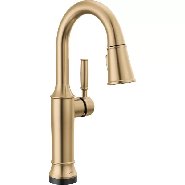 imageDelta Faucet Renaldi Touchless Bar Faucet with Touch Technology Bar Sink Faucet Single Hole Matte Black Wet Bar Faucets Prep Sink Faucet Faucet for Bar Sink Matte Black 9984TLBLDSTLumicoat Champagne Bronze