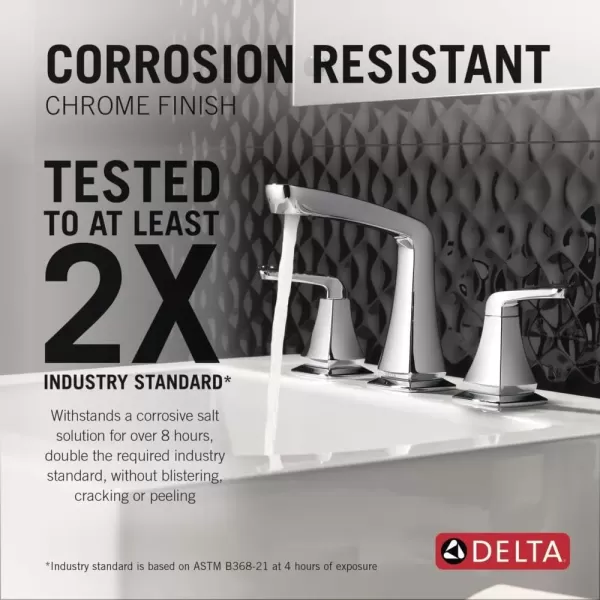 imageDelta Faucet Vesna Matte Black 3Hole Bathroom Faucet with PopUp Drain Assembly 35789LFBLChrome