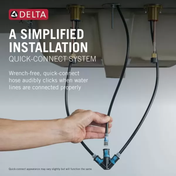 imageDelta Faucet Vesna Matte Black 3Hole Bathroom Faucet with PopUp Drain Assembly 35789LFBLChrome
