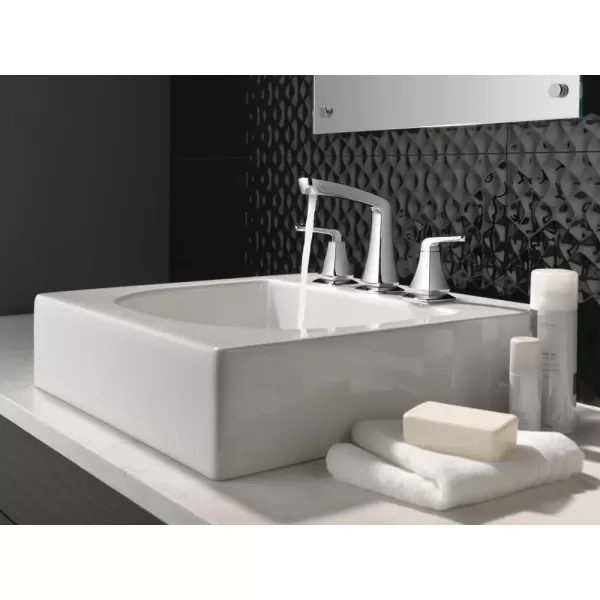 imageDelta Faucet Vesna Matte Black 3Hole Bathroom Faucet with PopUp Drain Assembly 35789LFBLChrome