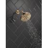 imageDELTA 52668BL UniversalShoweringComponents H2Okinetic 5Setting Raincan Shower Head Matte BlackChampagne Bronze