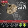 imageDELTA 52668BL UniversalShoweringComponents H2Okinetic 5Setting Raincan Shower Head Matte BlackChampagne Bronze
