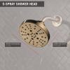 imageDELTA 52668BL UniversalShoweringComponents H2Okinetic 5Setting Raincan Shower Head Matte BlackChampagne Bronze