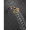 imageDELTA 52668BL UniversalShoweringComponents H2Okinetic 5Setting Raincan Shower Head Matte BlackChampagne Bronze