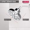 imageDELTA 52668BL UniversalShoweringComponents H2Okinetic 5Setting Raincan Shower Head Matte BlackChrome