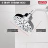 imageDELTA 52668BL UniversalShoweringComponents H2Okinetic 5Setting Raincan Shower Head Matte BlackChrome
