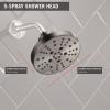 imageDELTA 52668BL UniversalShoweringComponents H2Okinetic 5Setting Raincan Shower Head Matte BlackStainless