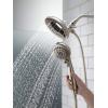 imageDelta Faucet 5Spray In2ition 2in1 Dual Shower Head with HandHeld Spray Brushed Nickel Hand Held Shower Head with Hose Handheld Shower Heads 25 GPM Shower Head Stainless 58569SS25PK