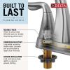 imageDelta Faucet Esato Matte Black Bathroom Faucet Centerset Bathroom Faucet Black Bathroom Sink Faucet Drain Assembly Included Matte Black 25897LFBLSpotshield Brushed Nickel