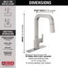 imageDelta Faucet Junction Matte Black Kitchen Faucet Black Kitchen Faucets with Pull Down Sprayer Kitchen Sink Faucet Faucet for Kitchen Sink Magnetic Docking Spray Head Matte Black 19825LFBLSpotshield Stainless