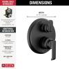 imageDelta Faucet Tetra 14 Series Matte Black 3Setting Integrated Diverter Valve Trim Kit Black Diverter Valve Trim Kit Shower Trim Kit Matte Black T24889BL Valve Not IncludedMatte Black