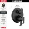 imageDelta Faucet Tetra 14 Series Matte Black 3Setting Integrated Diverter Valve Trim Kit Black Diverter Valve Trim Kit Shower Trim Kit Matte Black T24889BL Valve Not IncludedMatte Black