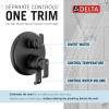 imageDelta Faucet Tetra 14 Series Matte Black 3Setting Integrated Diverter Valve Trim Kit Black Diverter Valve Trim Kit Shower Trim Kit Matte Black T24889BL Valve Not IncludedMatte Black