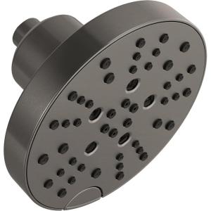 imageDELTA 52668BL UniversalShoweringComponents H2Okinetic 5Setting Raincan Shower Head Matte BlackBlack Stainless