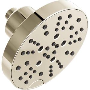 imageDELTA 52668BL UniversalShoweringComponents H2Okinetic 5Setting Raincan Shower Head Matte BlackPolished Nickel