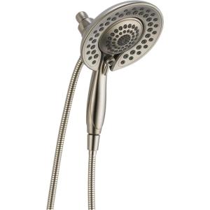 imageDelta Faucet 5Spray In2ition 2in1 Dual Shower Head with HandHeld Spray Brushed Nickel Hand Held Shower Head with Hose Handheld Shower Heads 25 GPM Shower Head Stainless 58569SS25PK