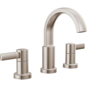 imageDelta Faucet Albion Widespread Bathroom Faucet 3Hole Matte Black Bathroom Sink Faucet 2Handle Bathroom Faucet Bath Faucet Metal PushPop Drain Assembly 12 GPM Flow Rate Matte Black 35855LFBLSpotshield Stainless