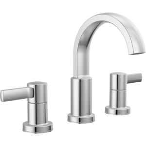 imageDelta Faucet Albion Widespread Bathroom Faucet 3Hole Matte Black Bathroom Sink Faucet 2Handle Bathroom Faucet Bath Faucet Metal PushPop Drain Assembly 12 GPM Flow Rate Matte Black 35855LFBLChrome