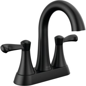 imageDelta Faucet Esato Matte Black Bathroom Faucet Centerset Bathroom Faucet Black Bathroom Sink Faucet Drain Assembly Included Matte Black 25897LFBLMatte Black
