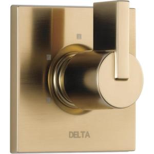 imageDelta Faucet Vero 3Setting Shower Handle Diverter Trim Kit Diverter Valve Trim Kit Gold 3 Way Shower Diverter Delta Diverter Trim Champagne Bronze T11853CZ Valve Not IncludedChampagne Bronze