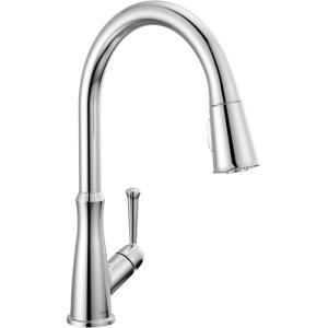 imageDelta Faucet Westville Matte Black Kitchen Faucet Black Kitchen Faucets with Pull Down Sprayer Kitchen Sink Faucet Faucet for Kitchen Sink Magnetic Docking Spray Head Matte Black 9110BLDSTChrome