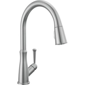 imageDelta Faucet Westville Matte Black Kitchen Faucet Black Kitchen Faucets with Pull Down Sprayer Kitchen Sink Faucet Faucet for Kitchen Sink Magnetic Docking Spray Head Matte Black 9110BLDSTArctic Stainless