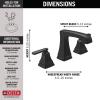 imageDELTA 3564BLMPUDST Two Handle Lavatory Metal PopUp Widespread Bathroom Faucet Matte BlackMatte Black