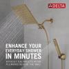 imageDELTA FAUCET 10inch Raincan Shower Head and Hand Held Shower Combo Gold Square Shower Head Rainfall Shower Head Hand Shower High Pressure Shower 175 GPM Flow Rate Champagne Bronze 75527CZ