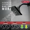 imageDelta Faucet 5Spray H2Okinetic Raincan Shower Head Black Showerhead Square Shower Head Delta Shower Head Water Saving Shower Head Matte Black 52664BL