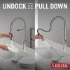 imageDelta Faucet Ermelo Pro Commercial Style Kitchen Faucet Kitchen Faucets with Pull Down Sprayer Brushed Nickel Kitchen Sink Faucet Faucet for Kitchen Sink with Magnetic Dock Stainless 18887SSDSTStainless