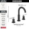 imageDelta Faucet Nicoli Widespread Bathroom Faucet 3 Hole Gold Bathroom Sink Faucet 2 Handle Bathroom Faucet Bath Faucet Drain AssemblyMatte Black  Chrome