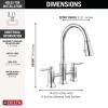 imageDelta Faucet Renaldi Bridge Kitchen Faucet with Pull Down Sprayer Matte Black 3Hole Kitchen Faucet Kitchen Sink Faucet Delta ProClean Kitchen Faucet Matte Black 2384LBLDSTLumicoat Chrome