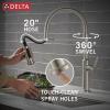 imageDelta Faucet Rhett Pro Commercial Style Kitchen Faucet Kitchen Faucets with Pull Down Sprayer Brushed Nickel Kitchen Sink Faucet Faucet for Kitchen Sink with Magnetic Dock Stainless 18887SSDSTStainless