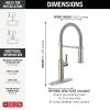 imageDelta Faucet Rhett Pro Commercial Style Kitchen Faucet Kitchen Faucets with Pull Down Sprayer Brushed Nickel Kitchen Sink Faucet Faucet for Kitchen Sink with Magnetic Dock Stainless 18887SSDSTStainless