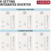 imageDelta Faucet T24967 Chrome Ara Angular Modern Monitor 14 Series Valve Trim with 6Setting Integrated Diverter