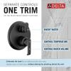 imageDelta Faucet Tetra 14 Series Matte Black 6Setting Integrated Diverter Valve Trim Kit Black Diverter Valve Trim Kit Shower Trim Kit Matte Black T24989BL Valve Not IncludedMatte Black