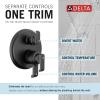 imageDelta Faucet Tetra 14 Series Matte Black 6Setting Integrated Diverter Valve Trim Kit Black Diverter Valve Trim Kit Shower Trim Kit Matte Black T24989BL Valve Not IncludedMatte Black