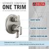 imageDelta Faucet Tetra 14 Series Matte Black 6Setting Integrated Diverter Valve Trim Kit Black Diverter Valve Trim Kit Shower Trim Kit Matte Black T24989BL Valve Not IncludedLumicoat Stainless
