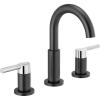 imageDelta Faucet Nicoli Widespread Bathroom Faucet 3 Hole Gold Bathroom Sink Faucet 2 Handle Bathroom Faucet Bath Faucet Drain AssemblyMatte Black  Chrome