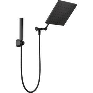 imageDelta Faucet 10inch Raincan Shower Head and Hand Held Shower Combo Black Square Shower Head Rainfall Shower Head Hand Shower High Pressure Shower Head 175 GPM Flow Rate Matte Black 75527BLMatte Black