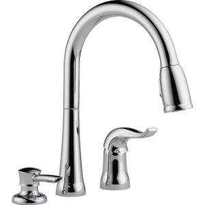 imageDelta Faucet Kate Pull Down Kitchen Faucet Brushed Nickel with Pull Down Sprayer Kitchen Sink Faucet Faucet for Kitchen Sink Soap Dispenser Stainless 16970SSSDDSTChrome