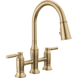 imageDelta Faucet Renaldi Bridge Kitchen Faucet with Pull Down Sprayer Matte Black 3Hole Kitchen Faucet Kitchen Sink Faucet Delta ProClean Kitchen Faucet Matte Black 2384LBLDSTLumicoat Champagne Bronze