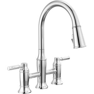 imageDelta Faucet Renaldi Bridge Kitchen Faucet with Pull Down Sprayer Matte Black 3Hole Kitchen Faucet Kitchen Sink Faucet Delta ProClean Kitchen Faucet Matte Black 2384LBLDSTLumicoat Chrome