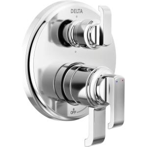 imageDelta Faucet Tetra 14 Series Matte Black 6Setting Integrated Diverter Valve Trim Kit Black Diverter Valve Trim Kit Shower Trim Kit Matte Black T24989BL Valve Not IncludedLumicoat Chrome