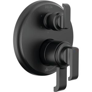 imageDelta Faucet Tetra 14 Series Matte Black 6Setting Integrated Diverter Valve Trim Kit Black Diverter Valve Trim Kit Shower Trim Kit Matte Black T24989BL Valve Not IncludedMatte Black