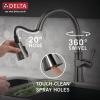 imageDELTA 19964ZSPSDDST Single Handle Pull Soap Dispenser and ShieldSpray Technology Kitchen Faucet 165 Inch SpotShield Brushed NickelBlack Stainless