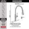 imageDELTA 19964ZSPSDDST Single Handle Pull Soap Dispenser and ShieldSpray Technology Kitchen Faucet 165 Inch SpotShield Brushed NickelChrome