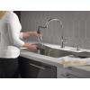 imageDELTA 19964ZSPSDDST Single Handle Pull Soap Dispenser and ShieldSpray Technology Kitchen Faucet 165 Inch SpotShield Brushed NickelChrome