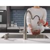 imageDELTA 19964ZSPSDDST Single Handle Pull Soap Dispenser and ShieldSpray Technology Kitchen Faucet 165 Inch SpotShield Brushed NickelSpotShield Brushed Nickel