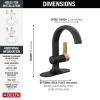 imageDelta Faucet Albion Single Hole Bathroom Faucet BlackGold Single Handle Bathroom Faucet Bathroom Sink Faucet Metal Push PopUp Drain Assembly Matte BlackChampagne Bronze 15855LFGZMatte Black  Champagne Bronze